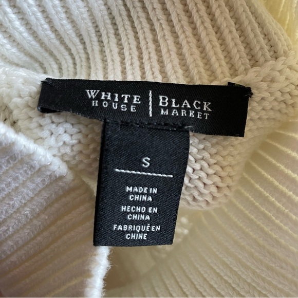 White House Black Market Ivory Textured Mock Neck Sweater Women’s Small - Picture 10 of 11